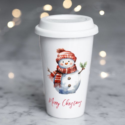 Vintage Merry Christmas  Snowmen  Paper Cups