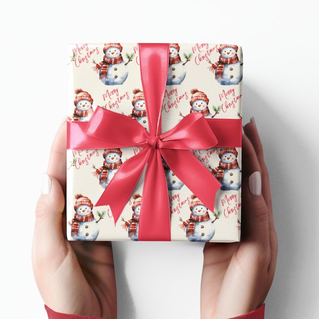 Vintage Merry Christmas & Snowmen  Wrapping Paper (Creator Uploaded)