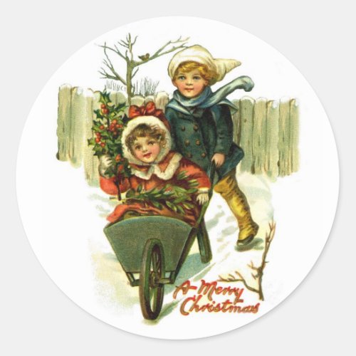 Vintage Merry Christmas Stickers