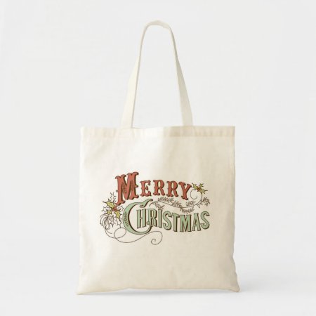 Vintage Merry Christmas Tote Bag