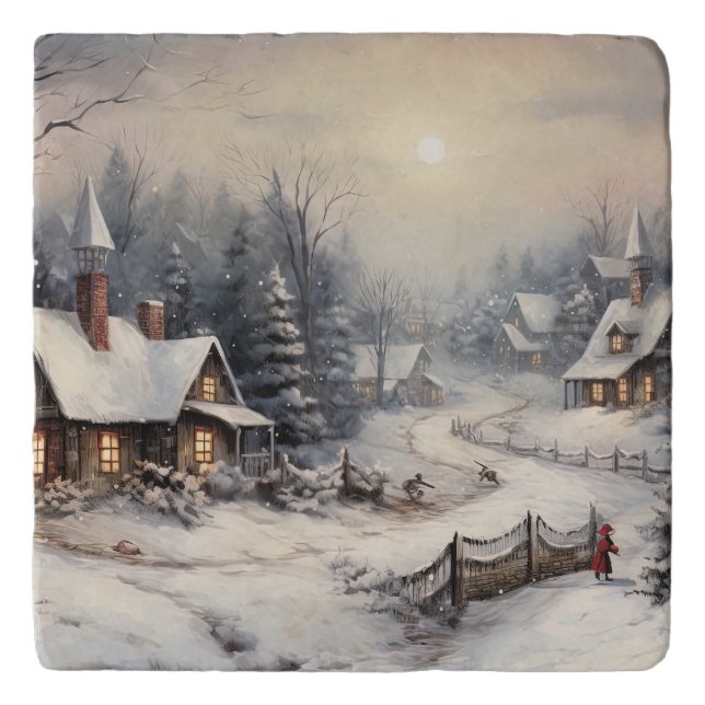 Vintage Merry Christmas Trivet (Front)