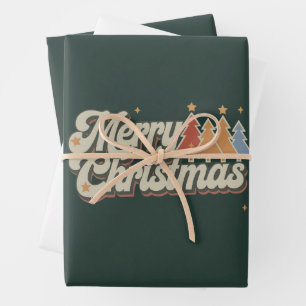 Vintage Merry Christmas Vacation Xmas Holiday Wrapping Paper Sheets