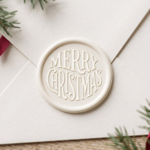 Vintage Merry Christmas Wax Seal Sticker