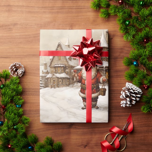 Vintage Merry Christmas Wrapping Paper (Holiday Gift)