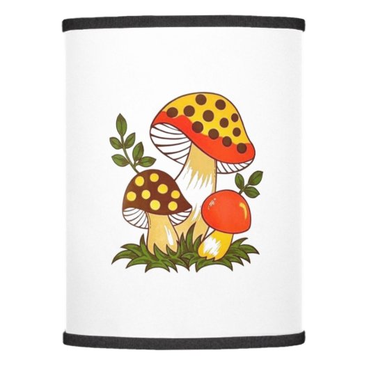 Vintage Merry Mushroom Lamp Shade (Front)