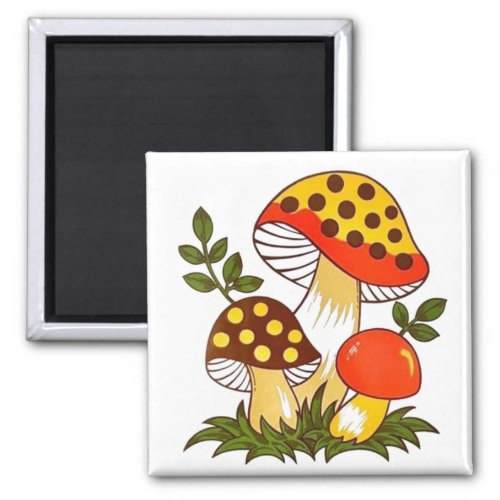 Vintage Merry Mushroom Magnet