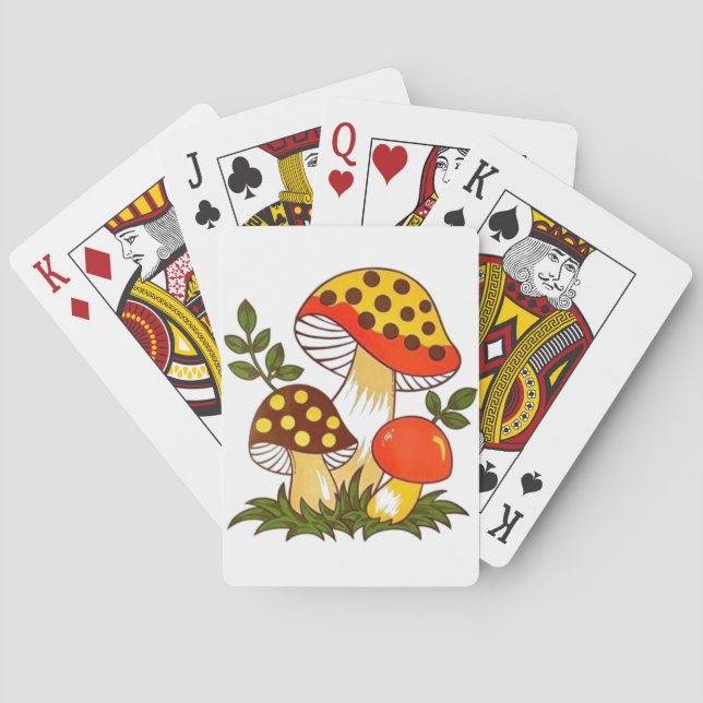 Vintage Merry Mushroom Poker Cards (Back)