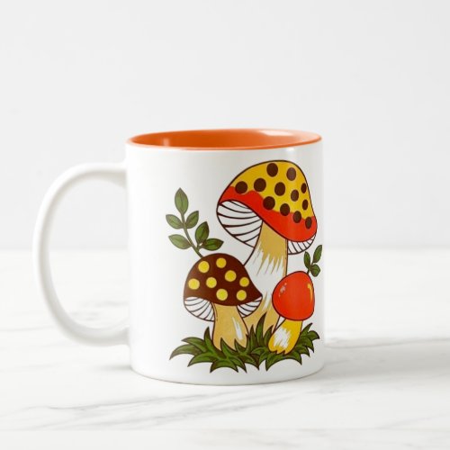 Vintage Merry Mushroom Two_Tone Coffee Mug