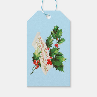 Vintage Merry Xmas and a Happy New Year Gift Tags