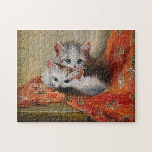 Vintage Meta Plückebaum's Cute Cat Oil Painting