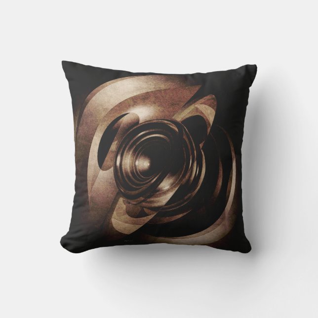 Vintage Metal Abstract Throw Pillow (Front)
