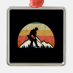 Vintage Metal Detectorist Metal Ornament