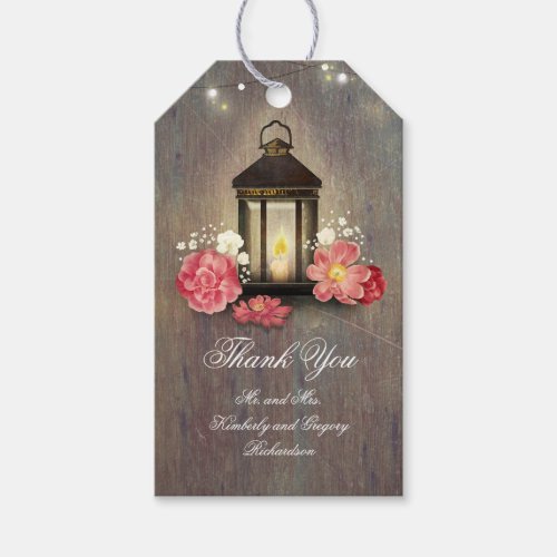 Vintage Metal Lantern Rustic Wood Barn Wedding Gift Tags