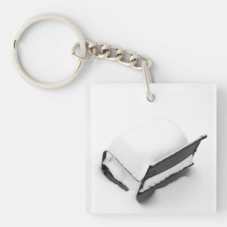 Vintage Metal Lawn Chair Full Of Snow Keychain