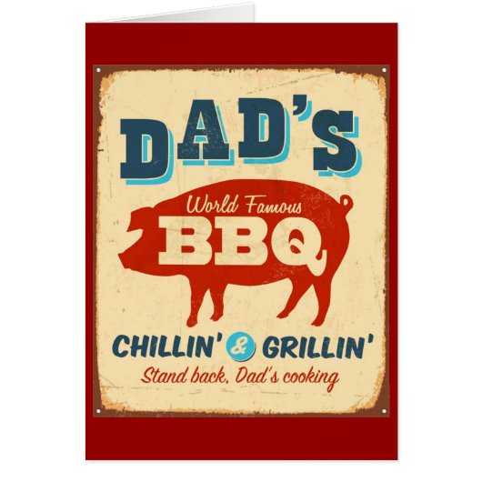 Vintage metal sign - Dad's BBQ (Front)
