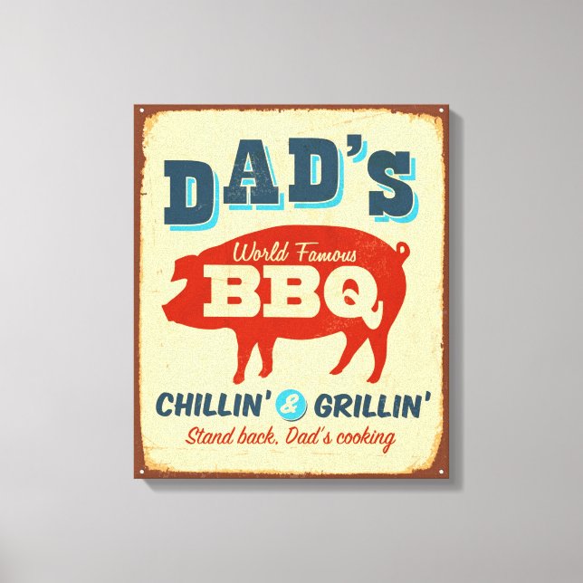 Vintage metal sign - Dad's BBQ (Front)