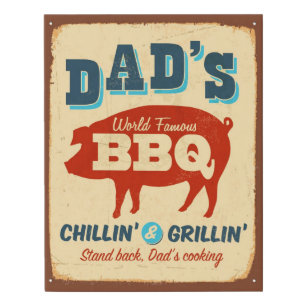 Vintage metal sign - Dad's BBQ