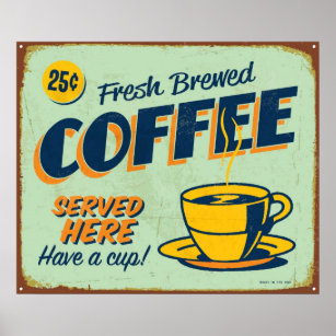 ICED COFFEE Served Here Sale's Sign  Ad VINTAGE STYLE RETRO METAL PLAQUE 