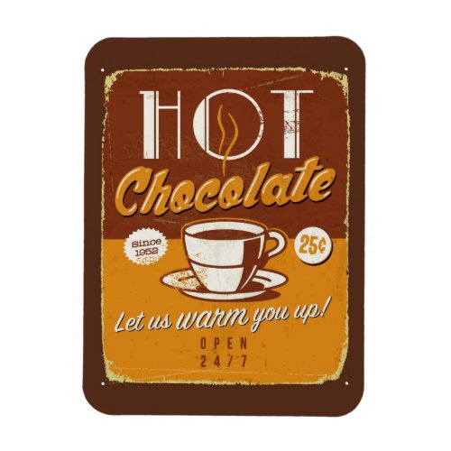 Vintage metal sign _ Hot Chocolate Magnet