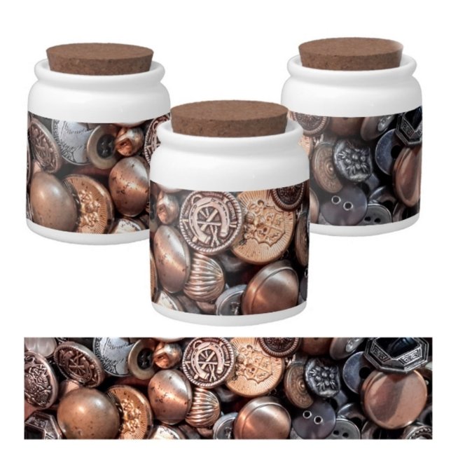 Vintage Metallic Buttons Candy Jar (Creator Uploaded)