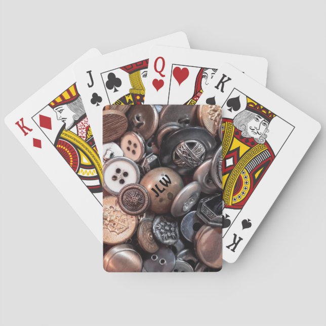 Vintage Metallic Buttons Classic Playing Cards (Back)