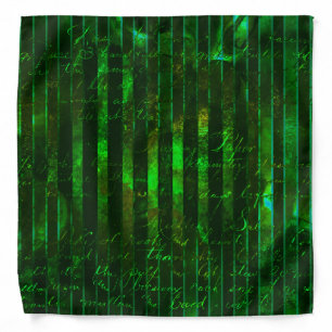 Vintage Metallic Green Stripes Bandana