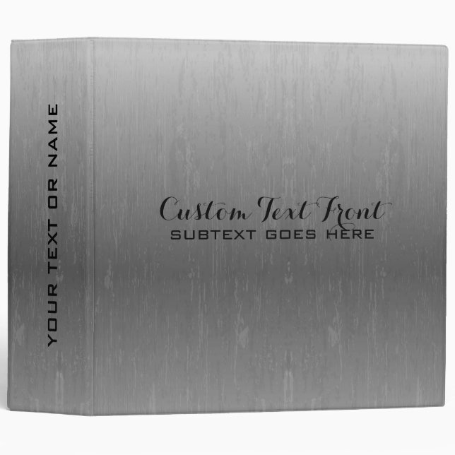 Vintage Metallic Silver Gray Background Binder (Front/Spine)