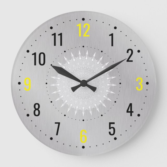 Vintage Metallic Style - Minimalist Large Clock (Front)
