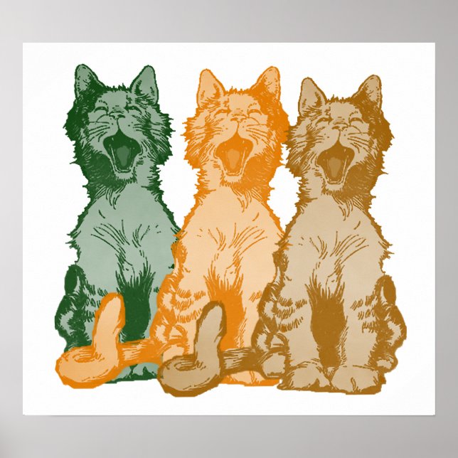 Vintage Mewsical Alley Cat Choir Poster (Front)