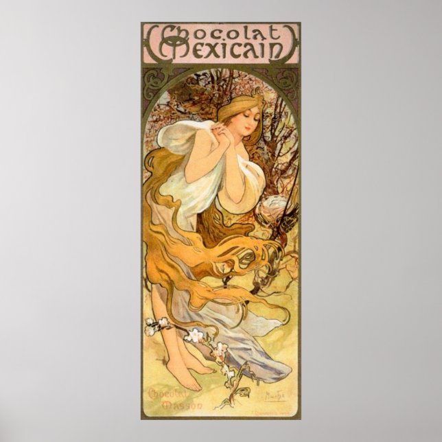 Vintage Mexican Chocolate Advertisement Poster (Front)