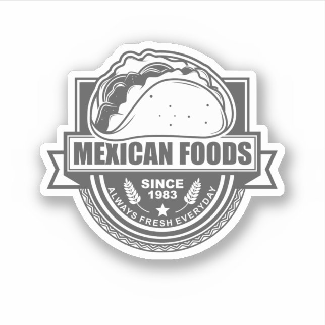 Vintage Mexican food logo,  Sticker (Front)