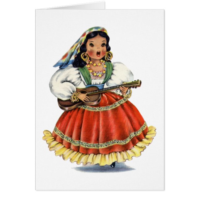 Vintage Mexican Girl Traditional Dress (Front)