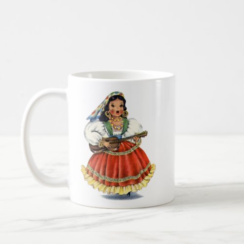Vintage Mexican Girl Traditional Dress Coffee Mug