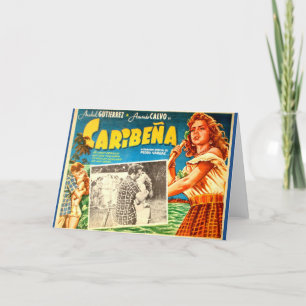 Vintage Mexican movie poster greeting card
