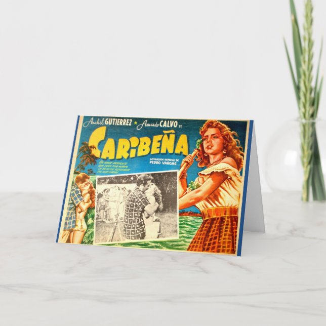 Vintage Mexican movie poster greeting card (Front)