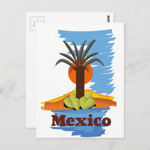 Vintage mexican Palm cartoon Postcard