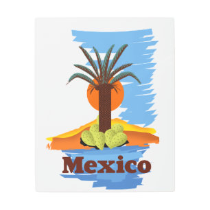 Vintage mexican Palm cartoon Poster