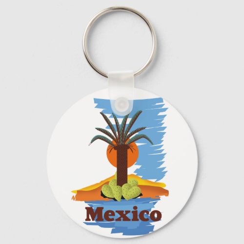 Vintage mexican Palm cartoon T_Shirt Classic Round Keychain