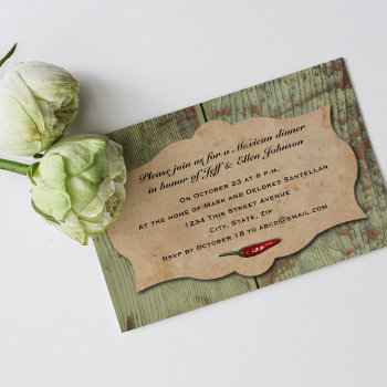 Vintage Mexican Red Chili Peppers Party Invitation by RiverJude at Zazzle
