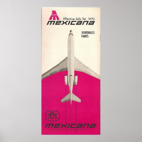 Vintage Mexicana Airline Travel Poster
