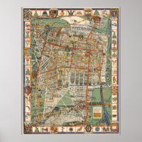 Vintage Mexico City Map