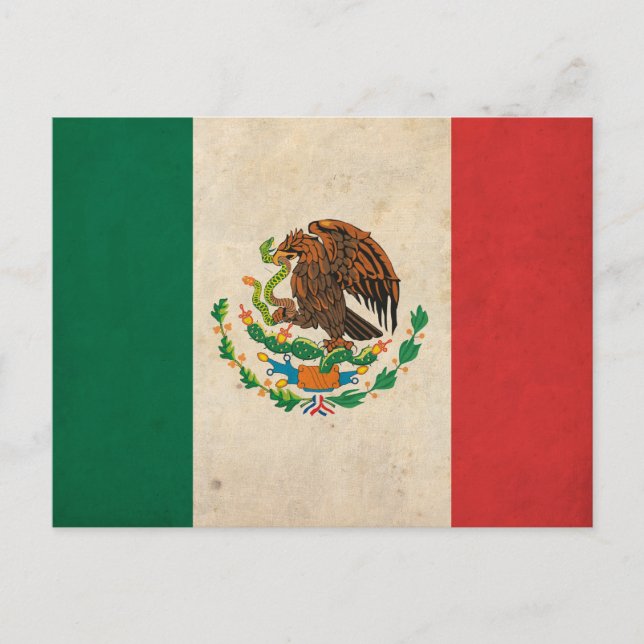 Vintage Mexico Flag Postcard (Front)