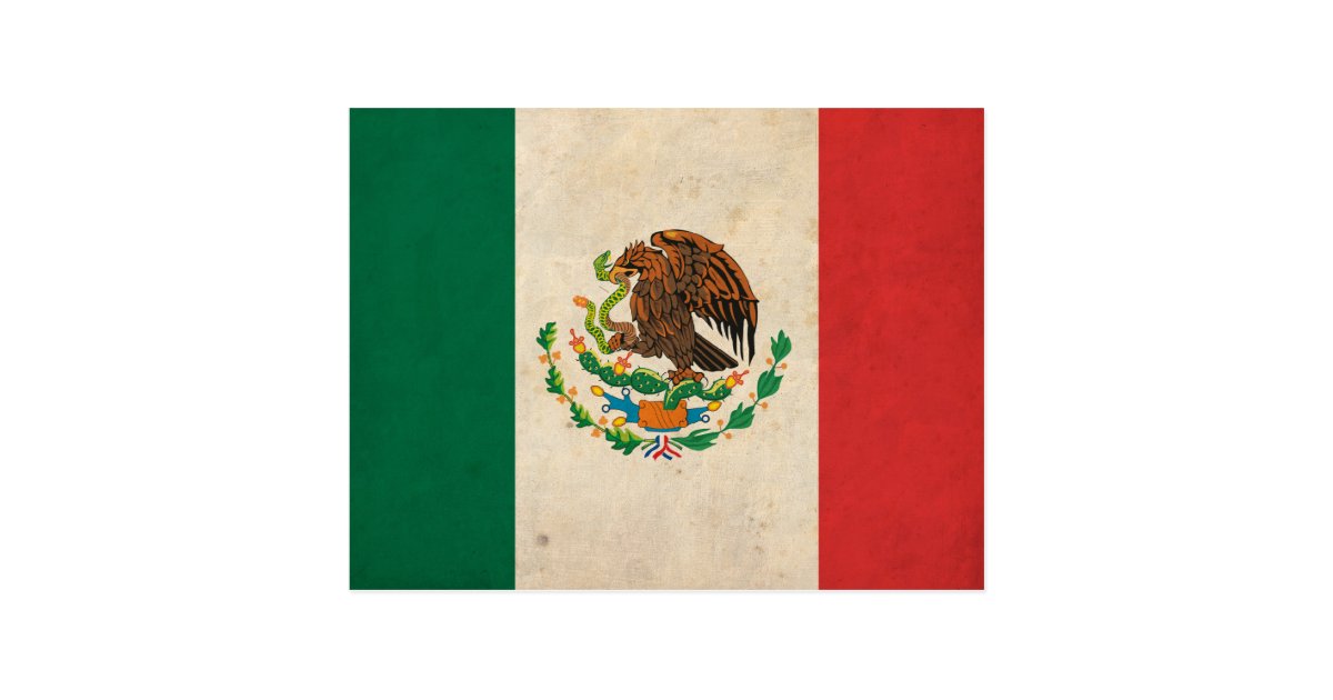 Vintage Mexico Flag Postcard | Zazzle.com