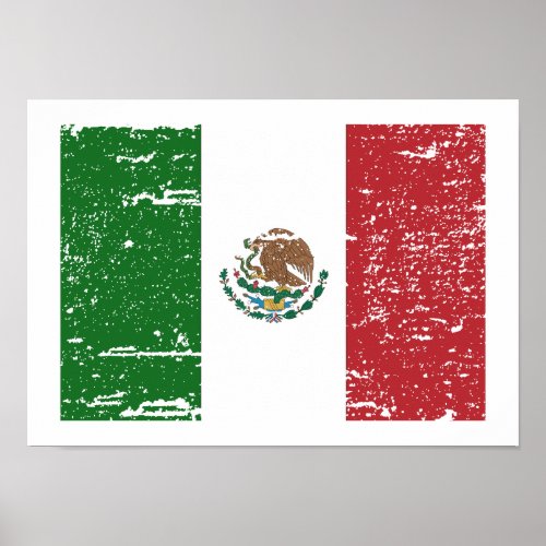 Vintage Mexico Flag Poster