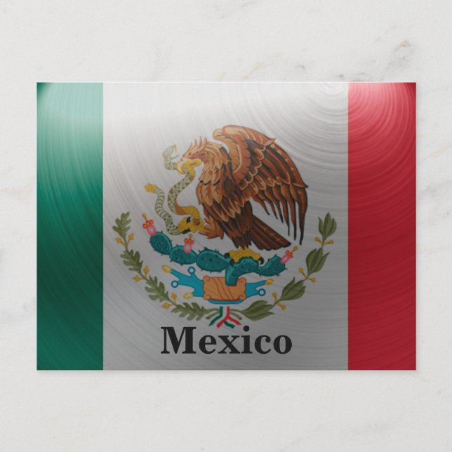 Vintage Mexico Flag Travel Tourism Postcard (Front)