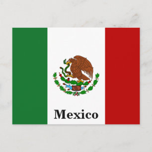 Vintage Mexico Flag Travel Tourism Postcard