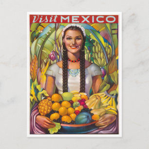 Vintage Mexico Fruit Travel Postcard