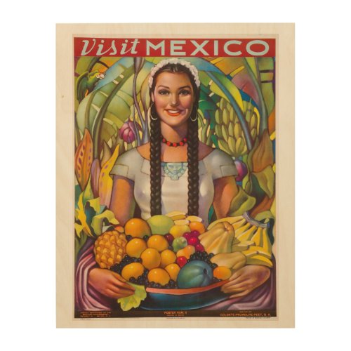 Vintage Mexico Fruit Travel Wood Wall Art