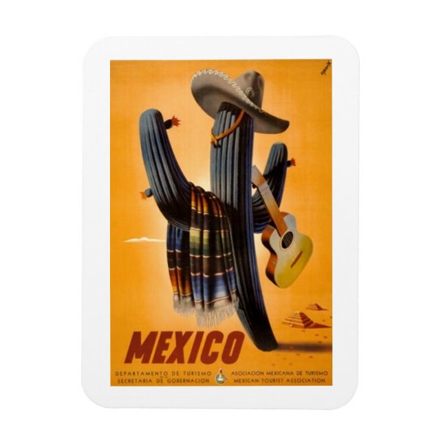 Vintage Mexico - Mexican Travel Tourism Advert Magnet (Vertical)