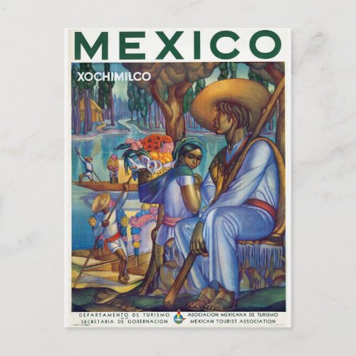 Vintage Mexico _ Mexican Travel Tourism Artwork Postcard